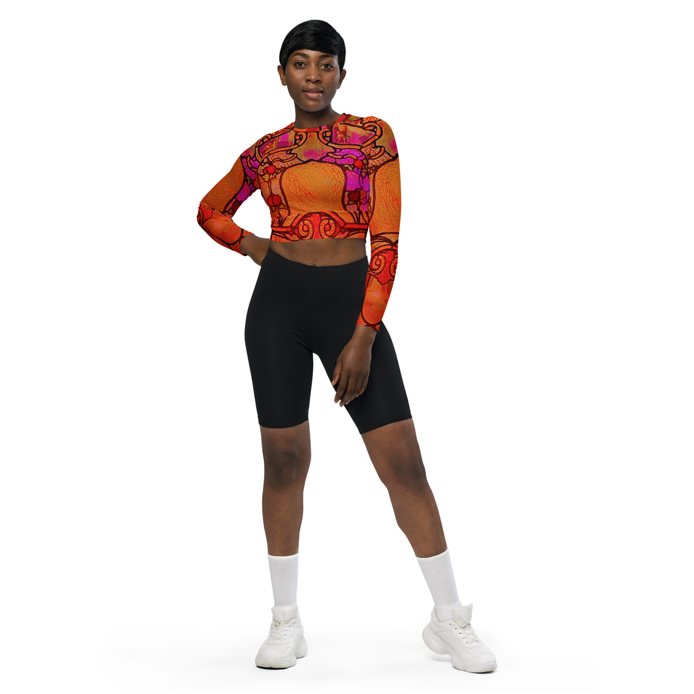 CheyenneeMagicWarrior Recycled long-sleeve crop top